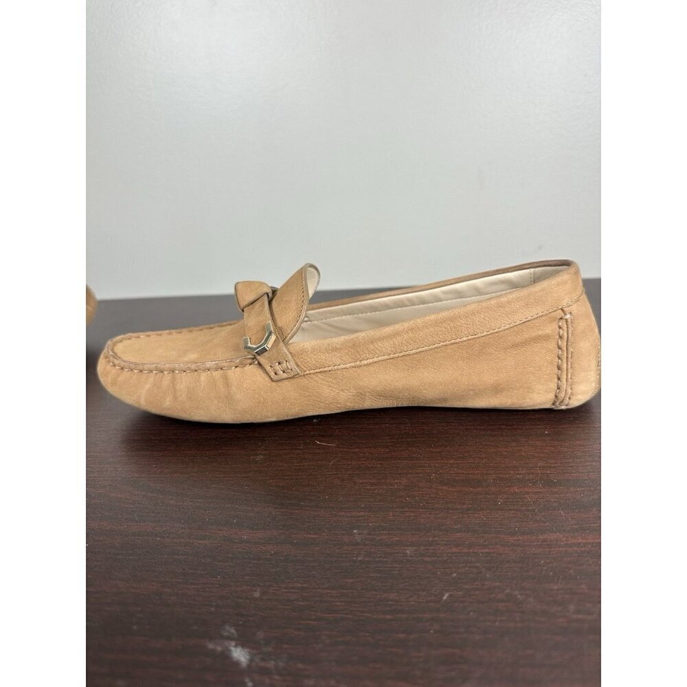 Cole Haan Evelyn Bow Driver Loafer Birch Beige Nubuck Size 9.5 Women’s - Picture 8 of 10